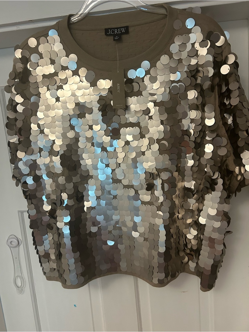 J.Crew Metallic Sequin Short Sleeve Tee